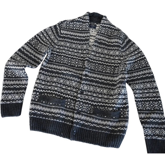 ABERCROMBIE &ABERCROMBIE FITCH Men's Patterned Wool Cardigan